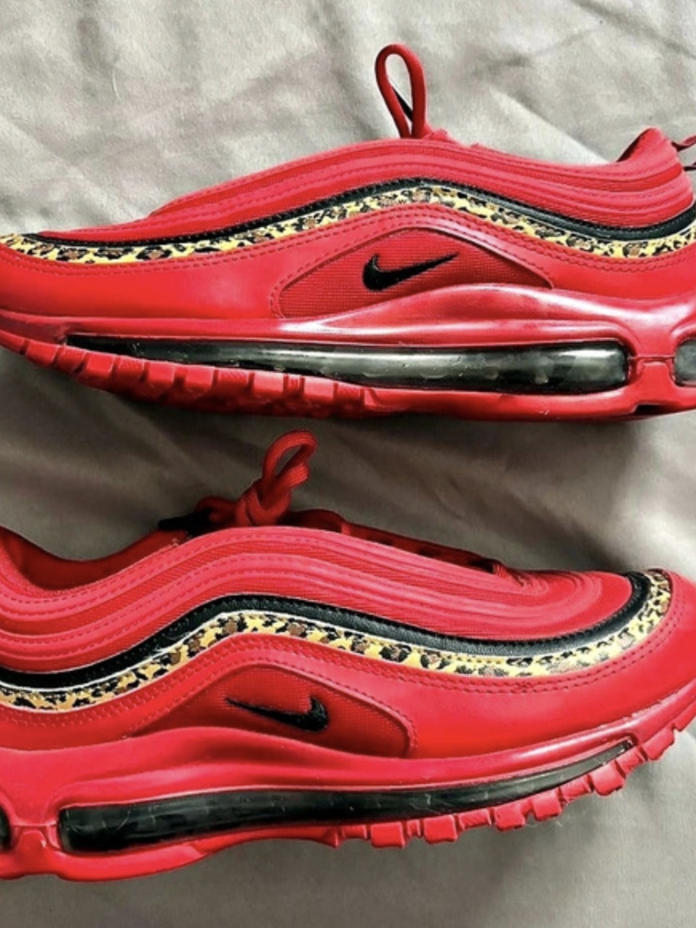 Nike Air Max 97 Red & Black Animal Print Sneakers